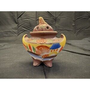 Vintage Japanese Satsuma Moriage Porcelain Incense Burner